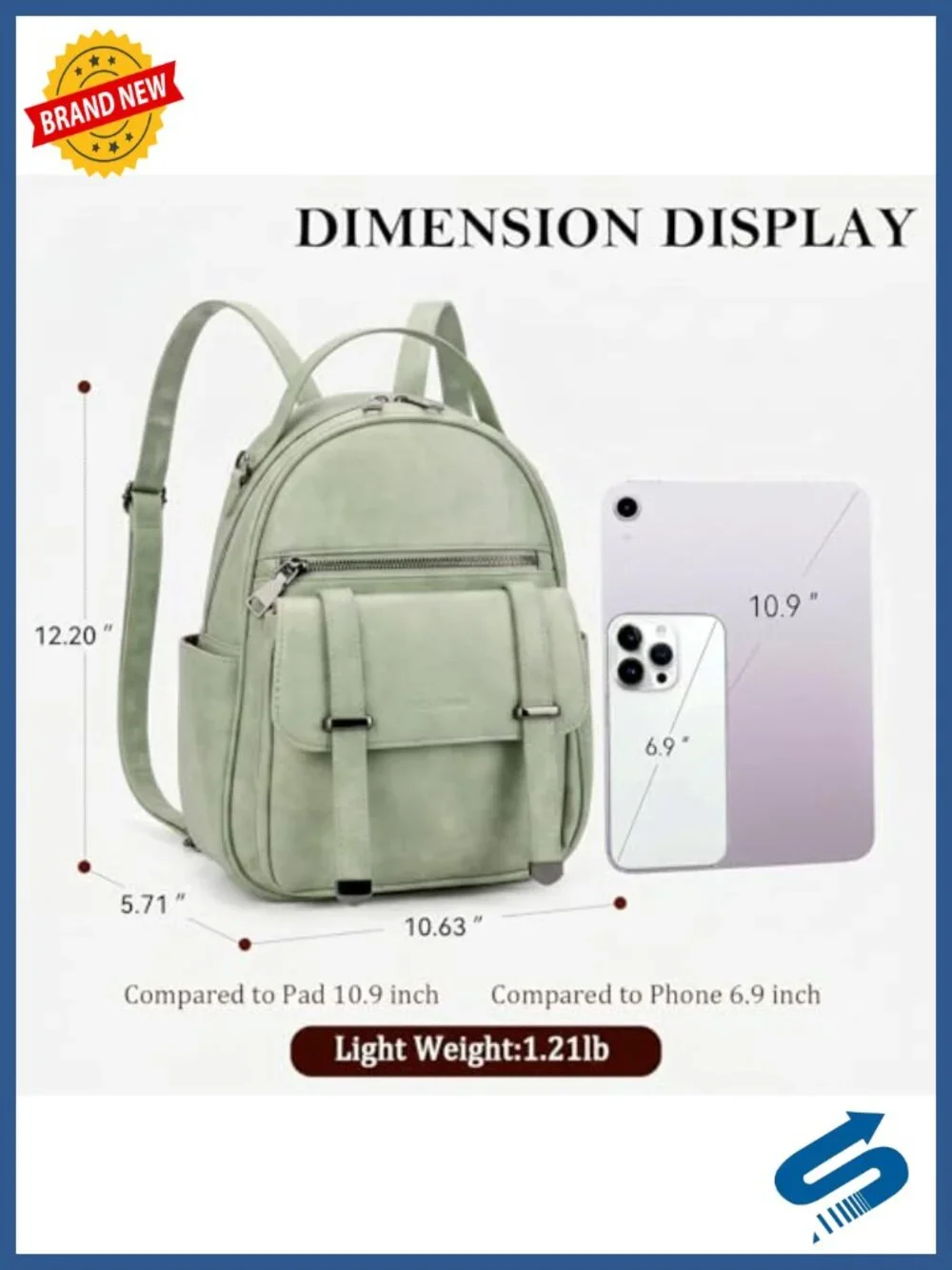 Mini Vegan Leather Backpack Purse with Multi Pockets, Lightweight Daypack for